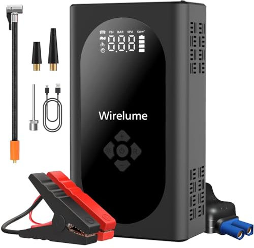 4000A Car Jump Starter Power Pack with Air Compressor (10L Gas/8L Diesel) Battery Charger Battery Booster Jump Box Jumper Battery Pack Emergency Start Power Bank Super Safe Lithium