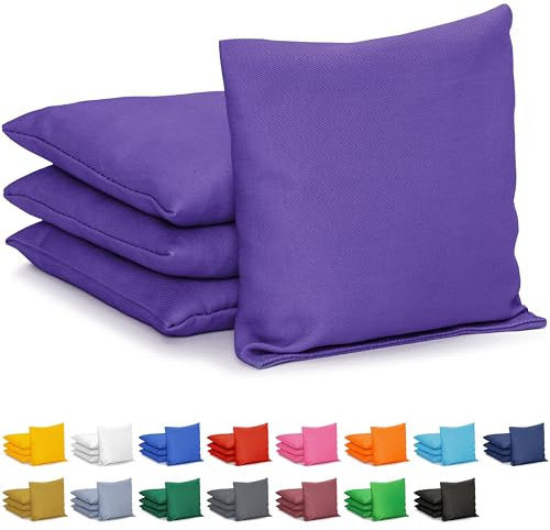 GoSports Cornhole Sitzsäcke 4er Set - Verordnung Allwetter - Classic Purple