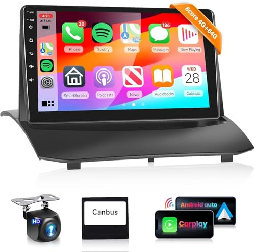 8 CORE 4G+64G Car Radio Stereo Ford Fiesta 2009-2014 with Wireless CarPlay/Android Auto, 9 Inch 1280 * 720P IPS Touch Screen Android 13 GPS WiFi Bluetooth 32-Band DSP HD Backup Camera