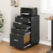 YITAHOME Mobiler Aktenschrank mit Rädern, Rollcontainer mit 4 Schubladen, Bürocontainer Schubladenschrank Rollschrank Rollwagen, Schubladenkommode für Zuhause Büro, 42 * 40 * 73CM (Schwarz)