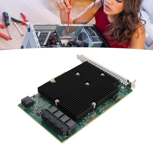 lvifloae Host Bus Adapter LSI SAS 9300 16I HBA Card 12Gbps 16 SATA SAS Port HBA Controller Card for Windows for Linux for VMware for FreeBSD