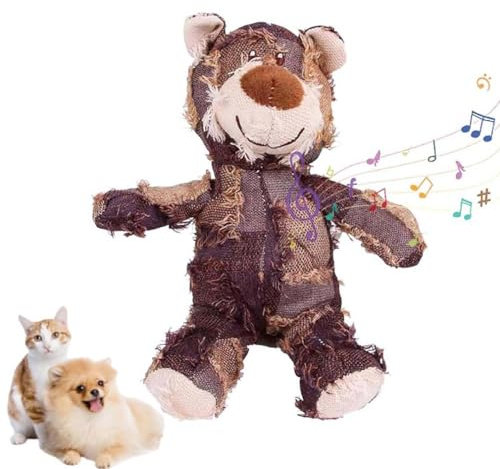 2025 Neuer Bär für Starke Kauer, Hundespielzeug Unzerstörbar, Indestructible Bear Dog Toy, Quietschspielzeug Interaktives Spielzeug für Hunde, Plüsch Hundespielzeug für Aggressive Kauer (Lila, L)