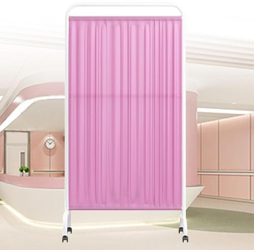 Yqyc Paravent Interieur avec roulettes, Cloison de Séparation de Pièce, Tissu en Nylon Imperméable, Cloison de Porte sur Pied de 180 cm de Hauteur, pour Bureau, Clinique, Salon de Beauté(Pink)