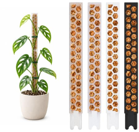 Nils der Pflanzenfreund® Moosstab 30 cm (S) 3 Stück, Schwarz – Moss Pole, erweiterbare Rankhilfe für Monstera & Kletterpflanzen, Pflanzenstab für Indoor Pflanzen