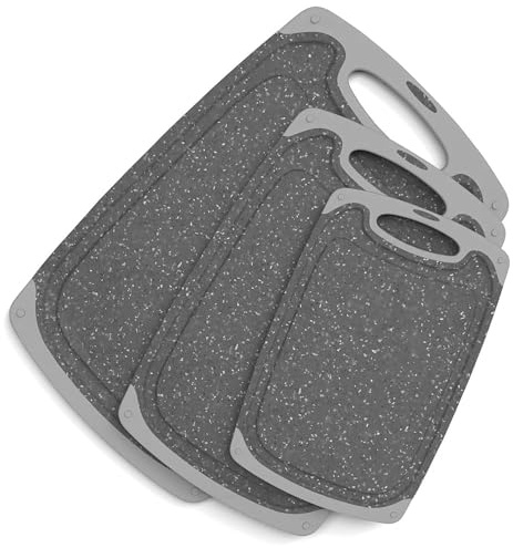 KIMIUP Chopping Board Set of 3, Dishwasher Safe, BPA Free, Juice Grooves