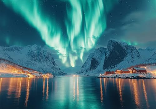 Nordlicht Puzzle 5000 Teile Erwachsene Klassische Puzzles Berg Jigsaw Anspruchsvoll Impossible Schwer Pädagogisches Spielzeug Kinder Holzpuzzlem Groß Puzzlespiel Geeignet für alle Altersgruppen P-448