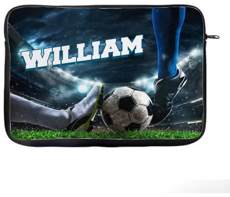 Personalised Football Laptop Sleeve – Custom Name Gift – Ideal for Kids, Teens, Football Lovers, Laptop Sleeve/Cover. (14)