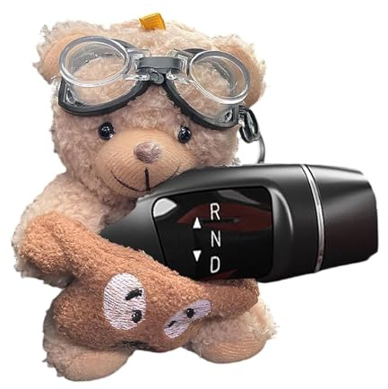 OAJABBGE Entzückender Plüschbär Auto Gangschaltung Dekoration Armaturenbrett Ornament Für Scheibenwischer Reflektor Zubehör Niedlicher Bär Rückspiegel Hängedekoration