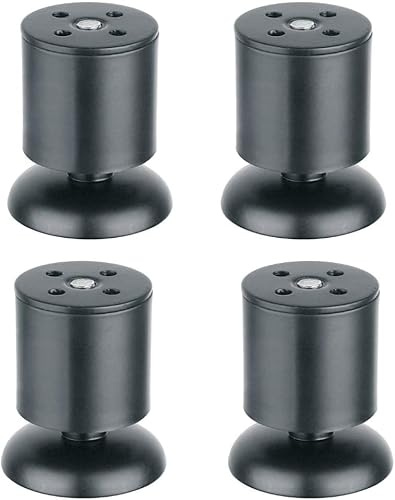 LwsCUiH Möbelfüße Stützbeine, 4 Stück, schwarz, Edelstahl, for Weinschrank, TV-Schrank, Tischbeine, Stützbeine for Glastische, 6 cm – 25 cm(25cm)
