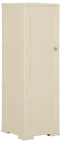 Teenpull Armoire en plastique 40 x 43 x 125 cm - Design bois blanc angora - Avec 1 porte - Charge maximale : 30 kg - Armoire de rangement polyvalente pour la maison, le bureau - Cabinet de pantry