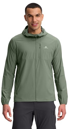 Pioneer Camp Laufjacke Herren Sommer Leichte Atmungsaktiv UV Sonnenschutz Jacke UPF 100+ Wasserabweisend Sun Running-Jacken mit Kapuze und Mehrere Taschen für Wandern Radfahren Reisen