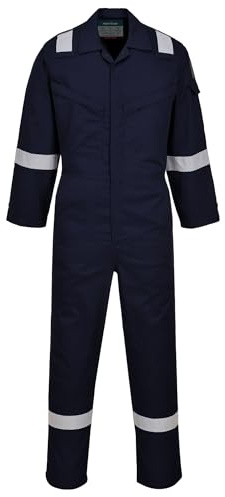 Portwest Araflame Silver Coverall, Size: 52, Colour: Navy, AF73NAR52