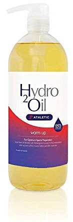 Hydro 2 Oil Warm Up Massage Oil 1lt Wintergreen Scented | Water-Dispersible Formula, Non-Greasy, Natural Vegetable Oil Blend for Professional & Home Use