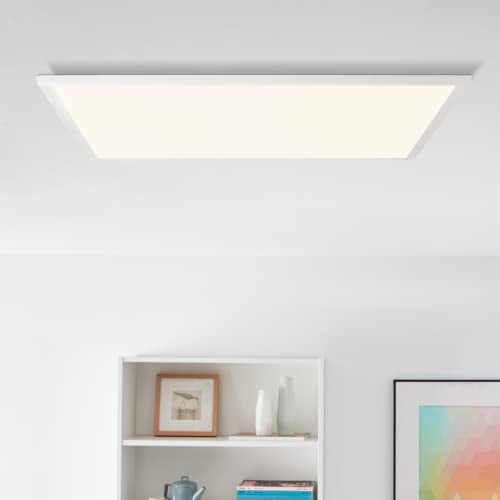 Lightbox LED Panel Aufbaupaneel - 60 x 60 cm - moderne Deckenlampe mit warmweißer Lichtfarbe: 2700 K - Helligkeit: 4000 lm - für das Büro - Metall/Kunststoff - in Weiß