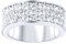 Sterling 925er Silber Pave Ring - 3 Reihen Zirkonia - 9