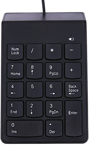Ahomi New USB Mini 18-keys Laptop Note Num Pad Numeric Number Keypad Keyboard