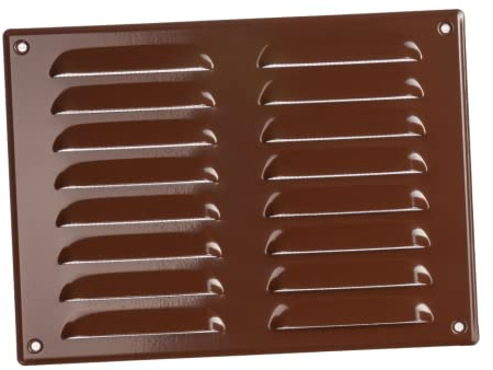 260x190mm / 10x7 inch Brown Metal Air Vent Grille Cover with Insect Mesh - Ventilation Cover