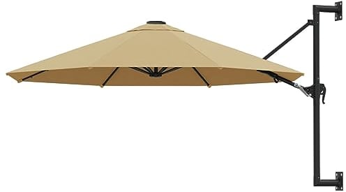 vidaXL Sonnenschirm 300 cm Taupe Wandschirm Ampelschirm Balkonschirm Schirm
