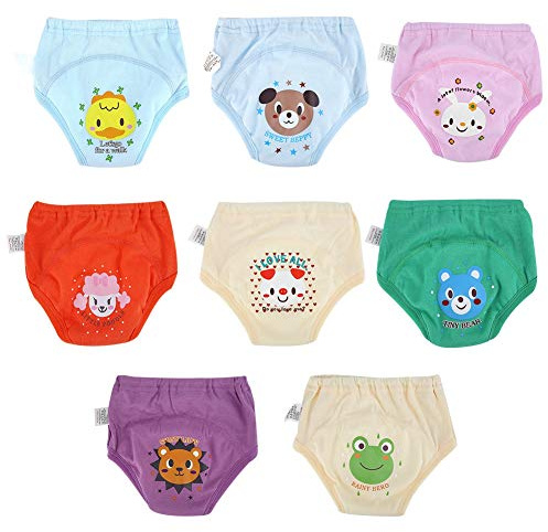 Hztyyier 8 STÜCKE Baby Trainerhosen Wasserdicht Lernwindel Töpfchen Unterwäsche Kleinkinder Mädchen Cartoon Nette Windeln 4 Schichten(100)