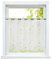 ESLIR Scheibengardine Landhaus Bistrogardine Küche Gardinen Transparent Vorhänge mit Stickerei Kurzgardine Bestickt Voile Blumen Grün HxB 75x110cm 1 Stück