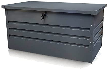 Coffre de rangement jardin en métal - 165 x 70 x 62 - Gris