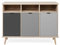 EPIK Sideboard Eiche Endgrain und grau | Kommode 120 x 88 cm mit Füße in Eiche Endgrain massiv