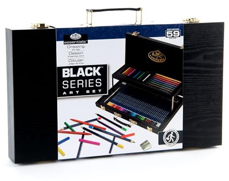 Royal & Langnickel Black Series - Caja de madera (2 niveles)