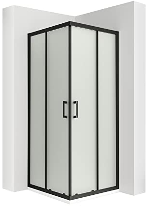 MOG Duschkabine mit Schiebetüren 80x80 cm Höhe: 190 cm Eckdusche mit Rollensystem aus 6mm satiniertem ESG Glas DK79 - alle Grössen