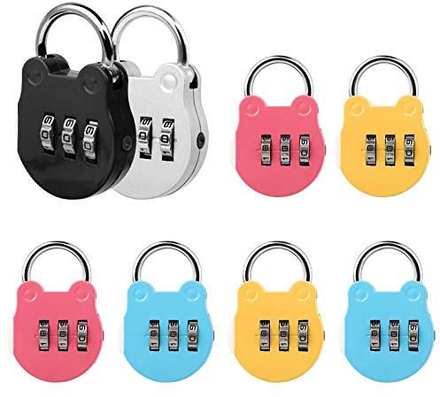 Jubaopen 8pcs Equipaje Locks Seguridad Candado de Viaje, Cerradura de Combinación Candados para Equipaje, Candado Codigo-Combinación 3 Digitos Candados Pequeños para Maletas Gabinete 5 colores