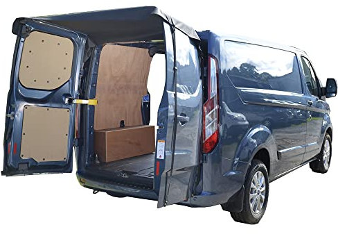 UK Custom Covers To Fit Ford Transit Custom (2013 Onwards) Tailored Rear Barn Door Awning Cover Black - BDC514
