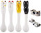 Smavles Cuchara Té 4 Piezas Cucharillas Postre Ceramica Cuchara de Café y 2 Palillos Descansa,para Té, Leche, Café, Postre, Bebida