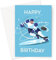 Happy Birthday Ice Hockey Greeting Card | Hockey Player On Ice Chasing Puck Happy Birthday Card, Hobby Birthday Card For Ice Hockey Player