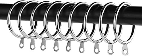 HomeElabador Anillas de Ganchos para Cortinas de Metal con Ojales Fijos, 24 Unidades, 40 mm de diámetro Interior, Plateado