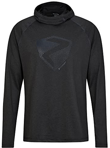 Ziener Herren JANUP Kapuzen-Pullover, Mid Layer | atmungsaktiv, elastisch, PFC frei, Black, 52