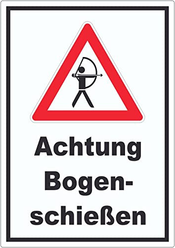 Achtung Bogenschießen Aufkleber A7 (74x105mm)