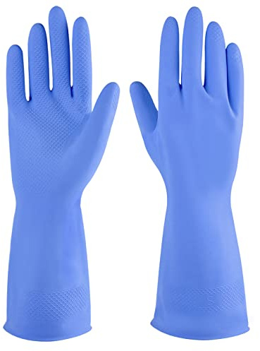 Rubber Cleaning Gloves Yellow 6 Pairs for Household, Reusable Dishwasher Gloves for Kitchen.(6, XL)