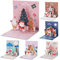 Jrisbo 6 Stück 3D Weihnachtskarten mit Umschlag Set, Weihnachtskarte mit unterschiedlichen Pop Up Motiven, Klappkarten Weihnachten Postkarten Karten 3D Grußkarte für Freunde Familie