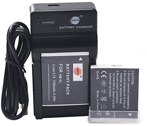 DSTE NB-6L Li-ion Battery (2-Pack) and Micro USB Charger Compatible for Canon NB6L CB-2LY PowerShot SX170 IS,D20,ELPH 500 HS,S90,S95,S120,SD770 IS,SD3500 IS,SD4000 IS SLR Camera