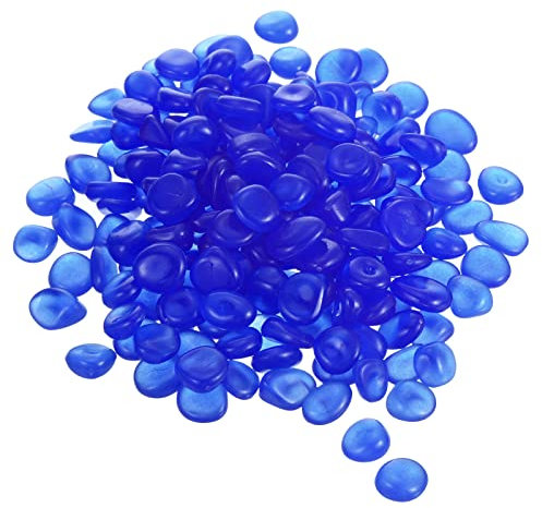 PATIKIL 100pz Bagliore Rocce 13-17mm Bagliore Sassolini Decorazione Buio Luminoso Pietre Decoro Fai-da-Te Decorativo Scuro Blu per Giardino, Vaso Pianta, Pesce Serbatoio