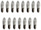 weigla Riffelkerzen SET für 15 flammige Schwibbögen und Lichterspitzen - warmweiß - Ersatzlampe für Lichterbögen - Leuchtmittel für Weihnachtsbeleuchtung - 15 x 16 V, 3 W, E10