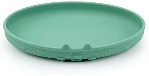 Cat Bowl Silicone Cat Feeding Bowl Cat Water Bowl Eco Friendly Cat Food Bowl Cat Milk Dish Pet Feeding Bowl Flat Bowls for Kittens and Small Animals Wide Cat Food Water Dish (Green)