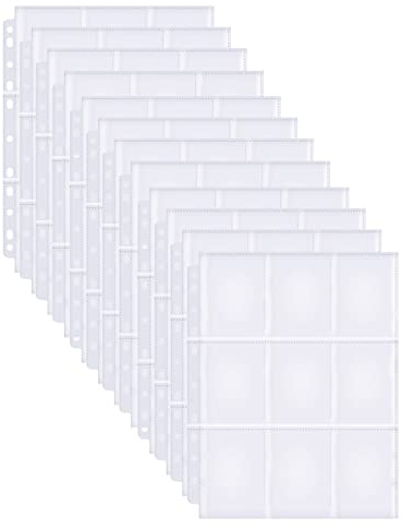 540 Pockets Sammelkarten Hüllen, RISVOWO 30 Doppelseitige Kartenhüllen, 11 Löcher, Transparent Sammelkartenzubehör für Sammelalbum, Photocard Holder, Fussballkarten