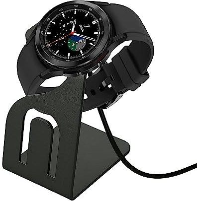 kwmobile Caricabatterie Orologio Fitness Compatibile con Samsung Galaxy Watch 4 / Watch 4 Classic/Watch 3 / Watch Active 2 - Caricatore USB Charger Smart Watch - Smartwatch Stand con Cavo 150 cm