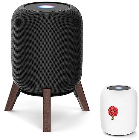 Tischständer aus Holz für HomePod 1 und Homepod 2 Lautsprecher, Rutschfester Schreibtischständer aus Holz, kompatibel mit Homepod 1. und 2. Desktop-Stativständer, Schwarz
