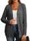 GRECERELLE Womens Cardigan Long Sleeve Lightweight Cardigans Button Down V Neck Ribbed Knit Outerwear Open Front Tops with Pocket for Ladies (Dark Grey, L)