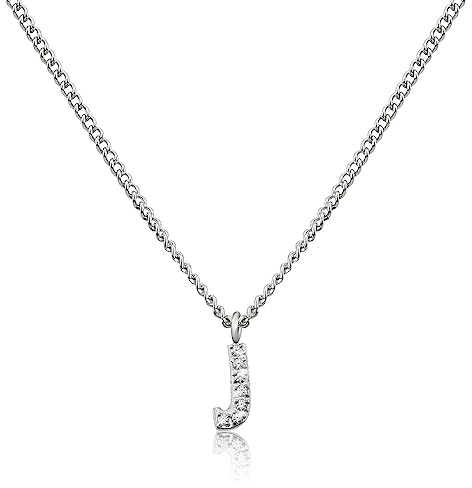 GD GOOD.designs Kette mit Buchstaben J Silber für Damen I Hautverträgliche Halskette mit initialen Anhänger I Silberne 316L Edelstahl Buchstabenkette - Valentinstag-Geschenk für Sie und Ihn