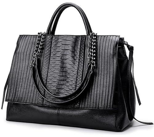 KEEPOP Geldbörsen und Handtaschen für Damen, Leder, große Umhängetasche, mehrere Taschen, Tragetasche, Umhängetasche, Arbeitstasche, Schwarz, Schwarz, Einheitsgröße