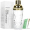 JOYCEMALL Shaker à cocktail en verre de 411,1 g avec bouchon en acier inoxydable et passoire – Pour un usage domestique et bar (doré)