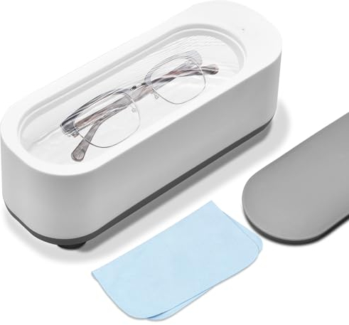 Nettoyeur Ultrasons Lunettes Bac Ultrasons Ultrasonic Cleaner 45000 Hz Nettoyant Boite Ultrason Nettoyage Nettoyeur de Lunette pour Lunettes Bijoux Montres Collier Bague 300ml