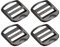 Uxcell Metal Ladder Buckle Slider Tri-Glider Metal Adjustable Buckles, 4pcs 25mm(1) Inner Width for Webbing Backpack Strap, Gun-black